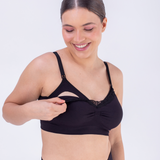 Sostén Lactancia Sin Costuras Con Encaje Negro