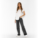 Jeans Maternal Cargo Negro