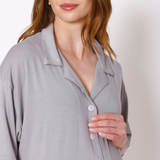 Camisa de Dormir Lactancia Botones Gris