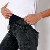 Jeans Maternal Cargo Negro