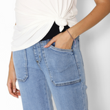 Jeans Maternal Cargo Celeste