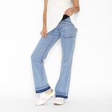 Jeans Maternal Cargo Celeste