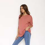 Polera Maternal Manga Codo Rosado