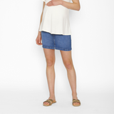 Falda maternal Corta Jeans Celeste