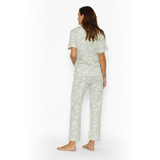 Pijama Lactancia Camisero M/C Flores Verde