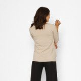 Polera Lactancia Paz Manga Larga Algodón Beige