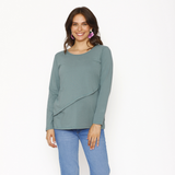 Polera Lactancia Paz Manga Larga Algodón Verde
