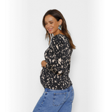 Polera Maternal Básica Manga Larga Brochas Beige