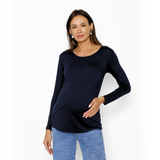 Polera Lactancia Paz Manga Larga Azul Marino