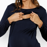 Polera Lactancia Paz Manga Larga Azul Marino