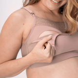 Sostén Lactancia Algodón Semi Encaje Palo Rosa