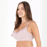 Sostén Lactancia Sin Costuras Con Encaje Rosa Palo