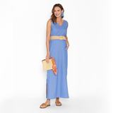 Vestido Lactancia Básico Largo Botones Denim