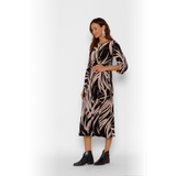 Vestido Lactancia Elisa Manga Larga Ondas Negro