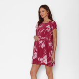 Vestido Maternal Berni Flores Burdeo