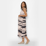 Vestido Maternal Básico Largo Rodillo Beige