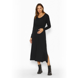 Vestido Maternal Elena Manga Larga Negro
