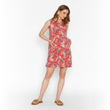 Vestido Maternal Al Cuello Calabazas Rojas