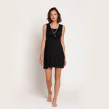 Camisa de Dormir Lactancia Peto Negro Estrellas