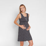 Camisa de Dormir Lactancia Peto Ramitas Azul Damasco