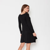 Vestido Maternal Al Cuello Manga Larga Negro