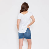 Falda maternal Corta Jeans Celeste