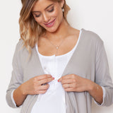 Bata Maternal Básica Gris