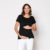 Polera Lactancia Capas Algodón Negra