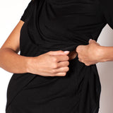 Polera Lactancia Capas Algodón Negra