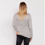 Polera Maternal Básica Algodón Pima Manga Larga Gris