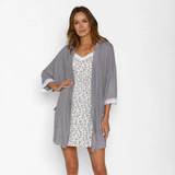 Camisa de Dormir Lactancia Broche Leo Lavanda