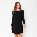 Vestido Lactancia Paz Manga Larga Negro