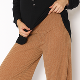 Pantalón Maternal Ancho Lanilla Beige