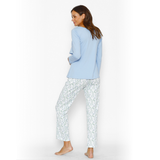 Pijama Lactancia Paz Manga Larga Jardín Azul