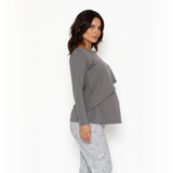 Pijama Lactancia Paz Manga Larga Jardín Gris