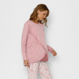 Pijama Lactancia Paz Manga Corta Flores Rosa