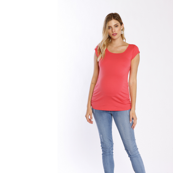 Polera Maternal Algodón Pima Coral