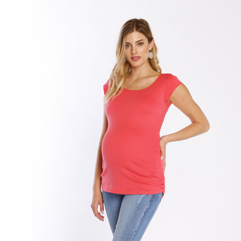 Polera Maternal Algodón Pima Coral