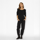 Polera Lactancia Gabriela Manga Larga Negro