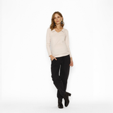 Polera Maternal Cuello en V Manga Larga Beige