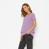 Polera Lactancia Doble Algodón Lila