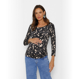 Polera Maternal Básica Manga Larga Brochas Beige
