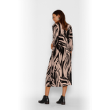 Vestido Lactancia Elisa Manga Larga Ondas Negro
