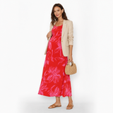 Vestido Maternal Básico Largo Lirio Fucsia
