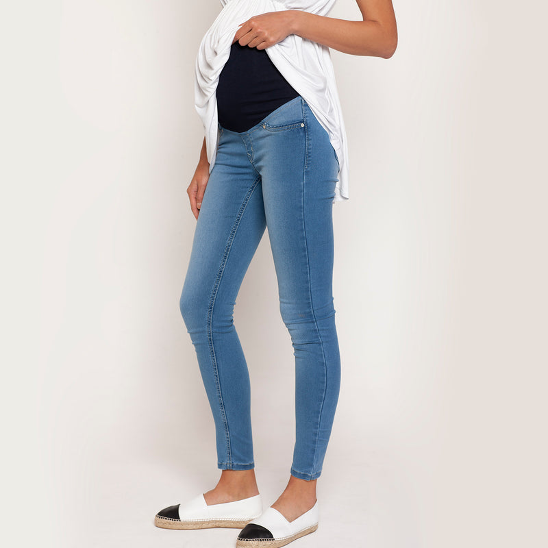 Jeans maternal Loreto Celeste