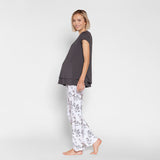 Pijama Maternal Manga Corta Tigre Gris