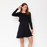 Vestido Lactancia Vuelo Manga Larga Negro