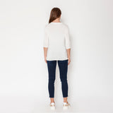 Polera Lactancia Capas Manga 3/4 Blanca