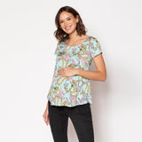 Polera Maternal Ruedo Curvo Calabazas Turquesa