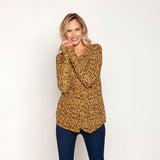 Sweater Maternal Capa Puntas Florcitas Fondo Mostaza